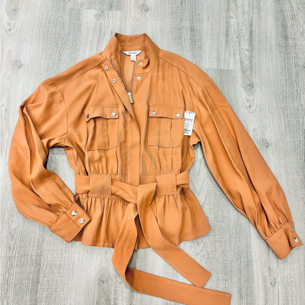 NWT Nine West Utility Jacket Blazer Blush Pink Size Small